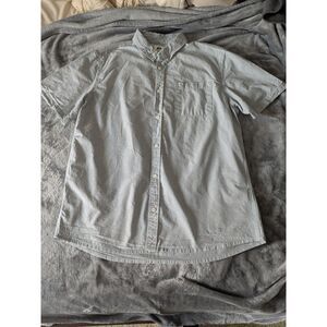 Quiksilver Men's XL casual fit Button Down Shirt Light Blue 100% Cotton office